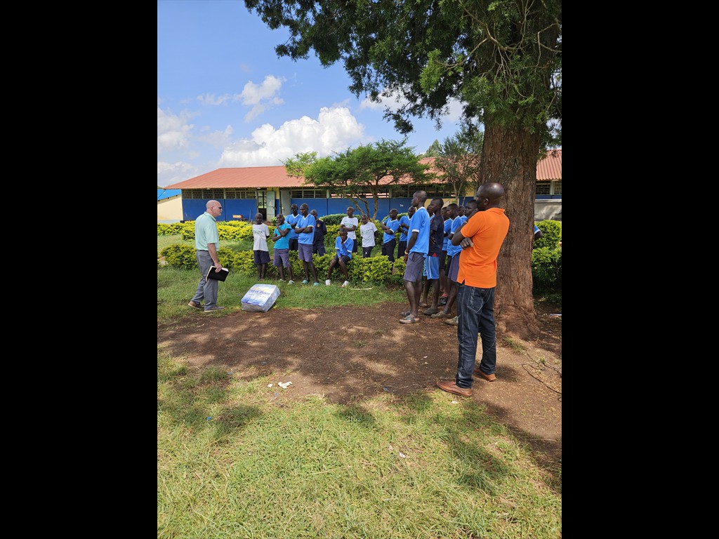 Joey Brown sharing the Gospel with some young men at a juvenile detention center
